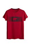 Fancy T-Shirt Crimson Red Kırmızı 3D Baskılı Bisiklet Yaka Erkek Tişört