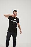 Bear Tee KS T-Shirt Siyah Logo Baskılı King Size Erkek Tişört 