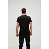 Bear Tee KS T-Shirt Siyah Logo Baskılı King Size Erkek Tişört 
