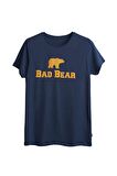 Bear Tee T-Shirt Indigo Mavi Logo Baskılı Erkek Tişört 