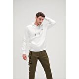 Simple Hoodie Off-White Beyaz Erkek Kapüşonlu Sweatshirt