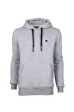Simple Hoodie Gri Melanj Erkek Kapüşonlu Sweatshirt