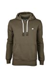 Simple Hoodie Haki Yeşil Erkek Kapüşonlu Sweatshirt