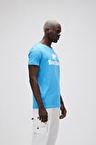 Bear Tee T-Shirt Mavi Baskılı Erkek Tişört