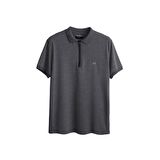 Cord Koyu Gri Polo Yaka Fermuarlı Erkek T-Shirt
