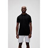 Stark KS Siyah Polo Yaka King Size Erkek T-Shirt