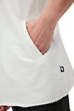 Bad Net Hoodie Off-White Beyaz Baskılı Kolsuz Kapüşonlu Erkek Sweatshirt
