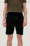 Display SweatShorts Siyah Baskılı Erkek Şort