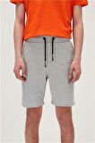 Display SweatShorts Gri Melanj Baskılı Erkek Şort