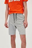 Display SweatShorts Gri Melanj Baskılı Erkek Şort