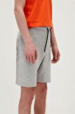 Display SweatShorts Gri Melanj Baskılı Erkek Şort