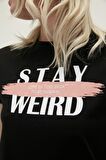 Bad Bear Kadın Siyah Tişört Stay Weırd Tee