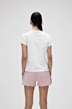 Logo Tee T-Shirt Off-White Beyaz Baskılı Kadın Tişört