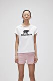 Logo Tee T-Shirt Off-White Beyaz Baskılı Kadın Tişört