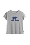 Logo Tee T-Shirt Gri Melanj Baskılı Kadın Tişört