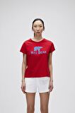 Logo Tee T-Shirt Crimson Red Kırmızı Baskılı Kadın Tişört