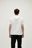Bad Net Hoodie Off-White Beyaz Baskılı Kısa Kollu Kapüşonlu Erkek Sweatshirt
