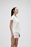 Violet O-Neck T-Shirt Off-White Beyaz Basic Kadın Tişört