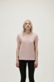 Violet O-Neck T-Shirt Pudra Pembe Basic Kadın Tişört