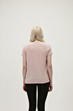 Violet O-Neck T-Shirt Pudra Pembe Basic Kadın Tişört