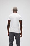 Bear Tee T-Shirt Off White Beyaz/Kırmızı Baskılı Erkek Tişört