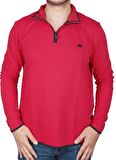 Bad Bear Fermuarlı Yaka Kırmızı Erkek Sweatshırt 21.02.12.029 BACKUP HALF-ZIP