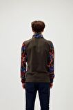 Bad Bear 21.02.21.007 Mirage Half  Dik Yaka Normal Kalıp Baskılı Turuncu Erkek Polar Sweatshirt