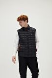Bad Bear Erkek Siyah Ekose Detaylı Mıner Vest Yele