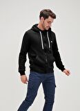 Bad Bear Kapüşonlu  Siyah Erkek Şardonlu Sweatshirt 21.02.12.028_EVEN FULL-ZIP