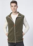 Burner Vest Haki Yeşil Erkek Polar Yelek