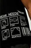 Bad Bear O Yaka Normal Kalıp Baskılı Siyah Erkek T-Shirt - 22.01.07.016_Bear Needs