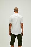 Frank Shirt Off-White Beyaz Kısa Kollu Erkek Gömlek