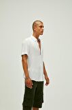 Frank Shirt Off-White Beyaz Kısa Kollu Erkek Gömlek