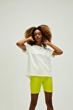 Nidra T-Shirt Off-White Beyaz Basic Kadın Tişört