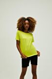 Nidra T-Shirt Sülfür Yeşil Basic Kadın Tişört