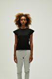 Mudra T-Shirt Siyah Basic Kadın Tişört