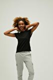 Mudra T-Shirt Siyah Basic Kadın Tişört