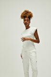 Mudra T-Shirt Off-White Beyaz Basic Kadın Tişört