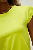 Mudra T-Shirt Sülfür Yeşil Basic Kadın Tişört