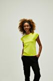 Mudra T-Shirt Sülfür Yeşil Basic Kadın Tişört