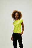 Mudra T-Shirt Sülfür Yeşil Basic Kadın Tişört