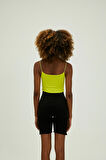Vinyasa Crop-Top Sülfür Yeşil Kadın Atlet