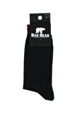 Bad Bear Siyah - Bordo Unisex Çorap - Flat Tall