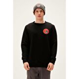 Bad Bear Bisiklet Yaka Siyah Erkek Sweatshırt 22.02.12.008 BONFIRE CREWNECK