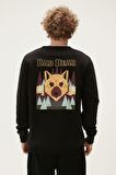 Bad Bear Bisiklet Yaka Siyah Erkek Sweatshırt 22.02.12.028 GEOFOX CREWNECK