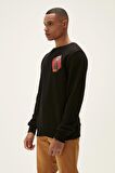 Bad Bear Bisiklet Yaka Siyah Erkek Sweatshırt 22.02.12.016 HERE CREWNECK