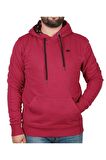 Bad Neck Hoodie Lava Kırmızı Kapüşonlu Erkek Sweatshirt
