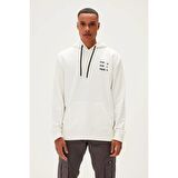 Pause Hoodie Off-White Beyaz Baskılı Kapüşonlu Erkek Sweatshirt