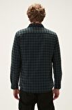 Liam Shirt Forest Yeşil Kareli Fermuarlı Erkek Gömlek