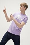 Bear Tee T-Shirt Lavanta Mor Logo Baskılı Erkek Tişört 